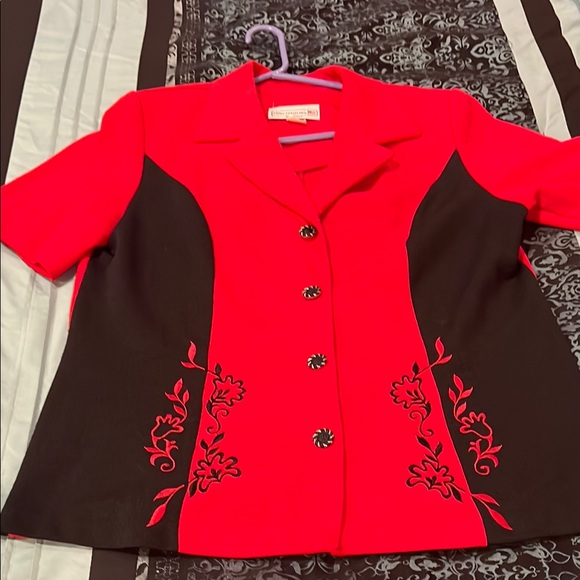 PABLO COLLECTION Red and Black Women's Jacket, size 16, nice - Picture 1 of 6